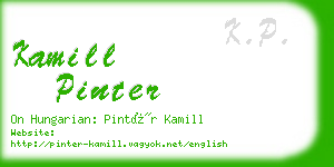 kamill pinter business card